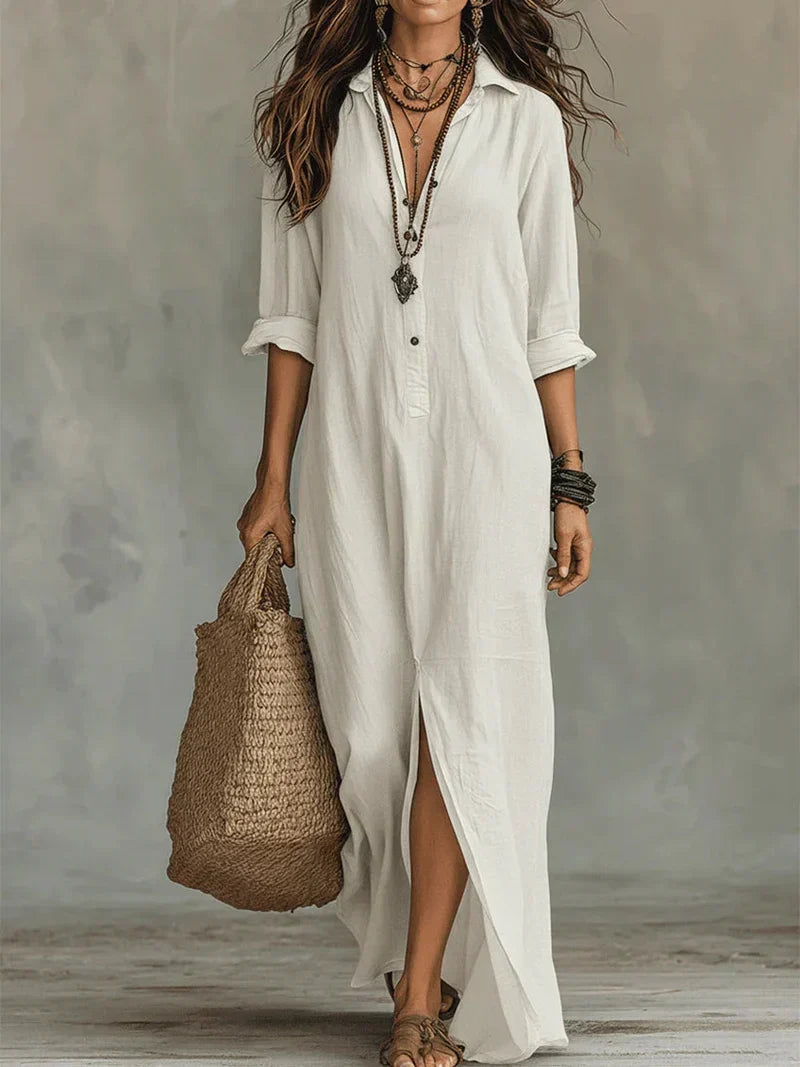 Sheila | Vestido maxi con silueta favorecedora versátil para el día a día