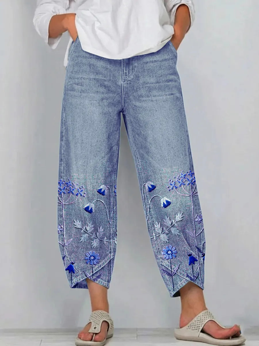 Carmen - Pantalón de Verano con Bordado Artesanal