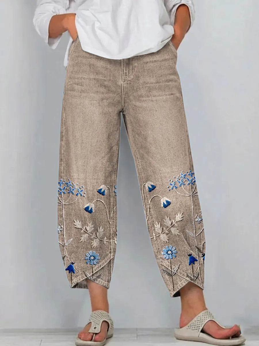 Carmen - Pantalón de Verano con Bordado Artesanal