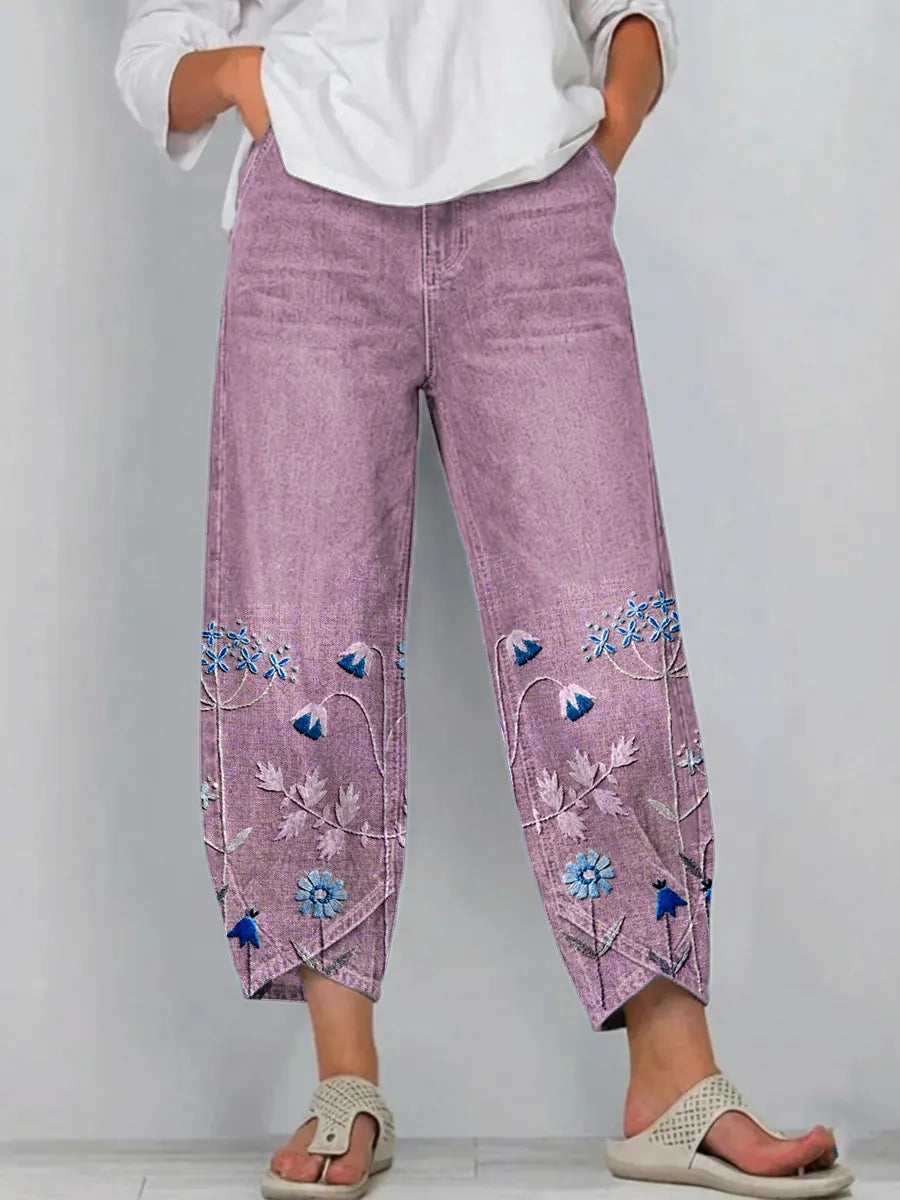 Carmen - Pantalón de Verano con Bordado Artesanal