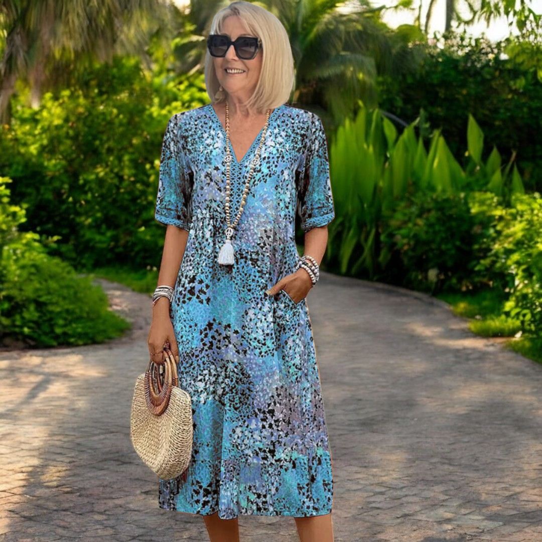 Iris™ | Vestido Fluido con Estampado Boho