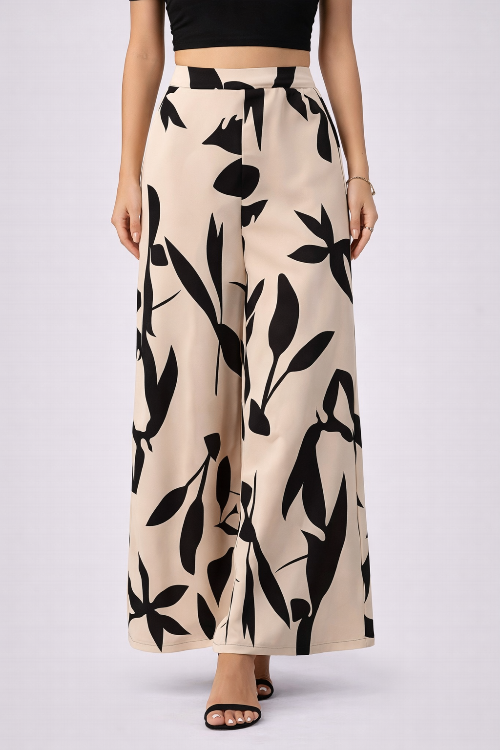Gisele | Pantalones palazzo con estampado floral y corte ancho