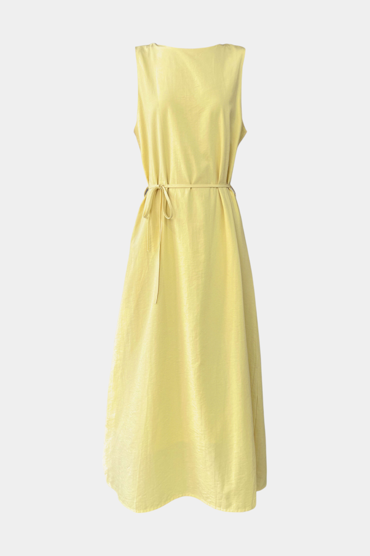 Rosetta Vestido Suave sin Mangas con Lazo Ajustable