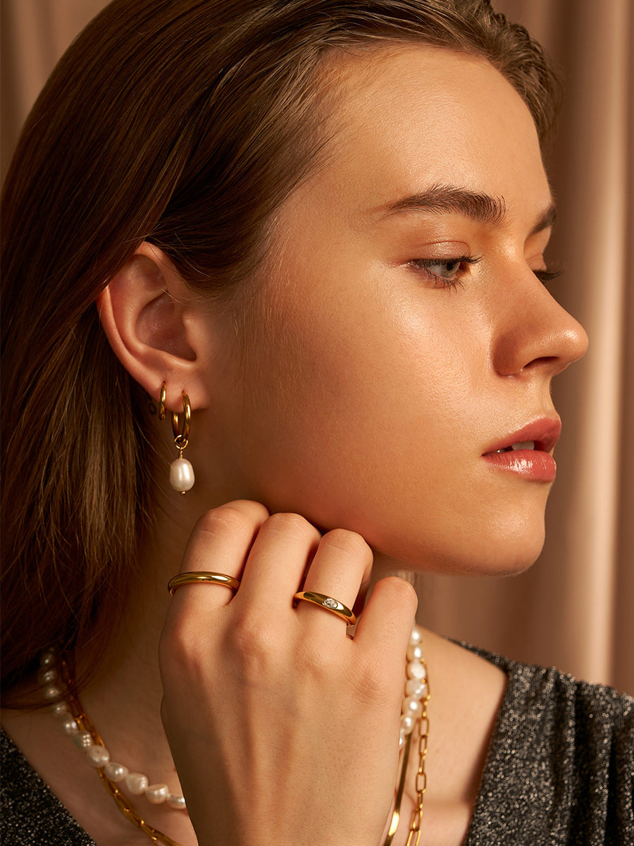 Pendientes Contemporary Pearl