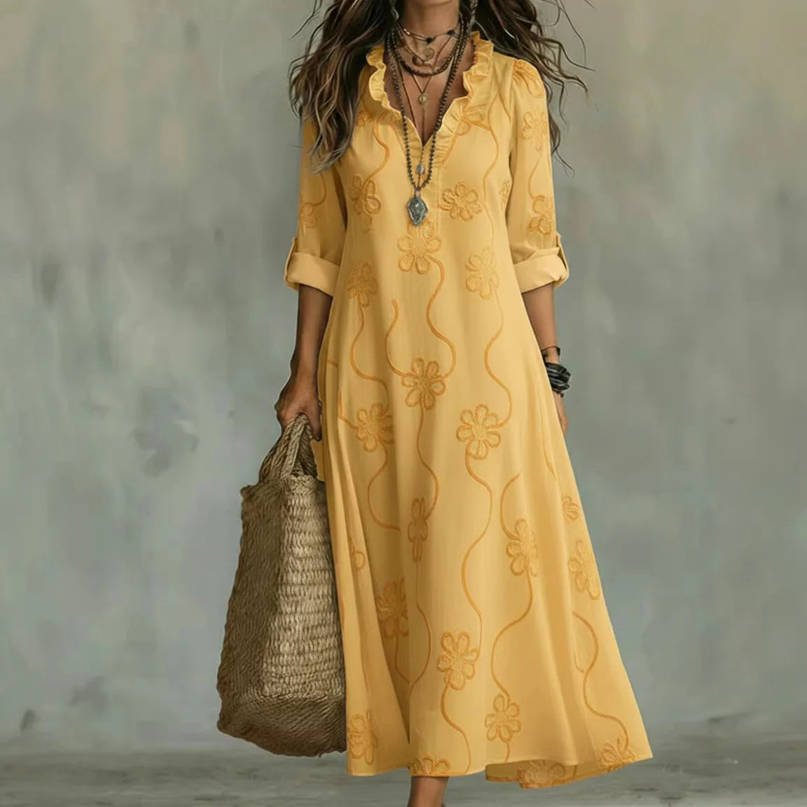 Bonifacia™ | Vestido Largo de Lino
