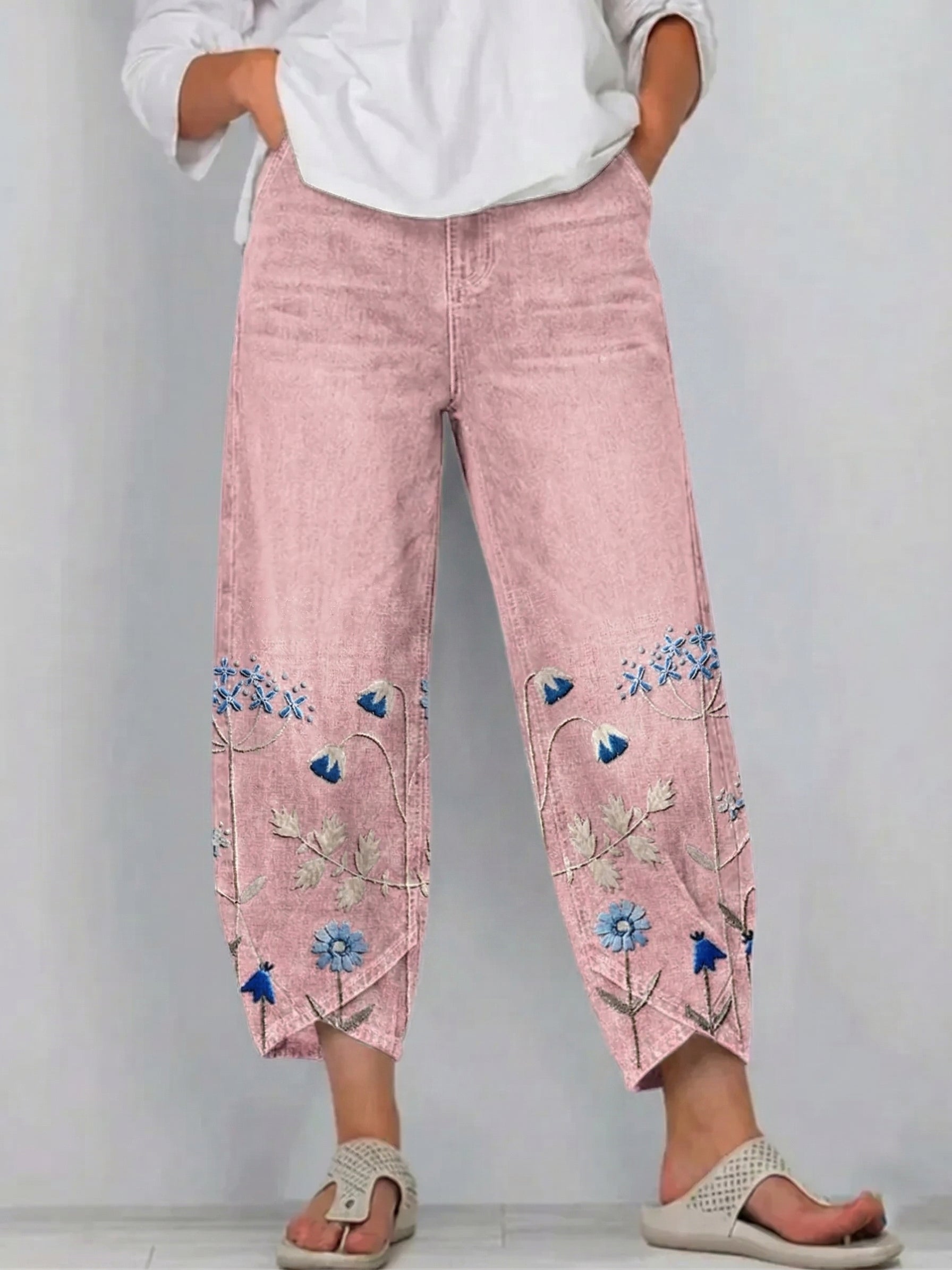 Carmen - Pantalón de Verano con Bordado Artesanal