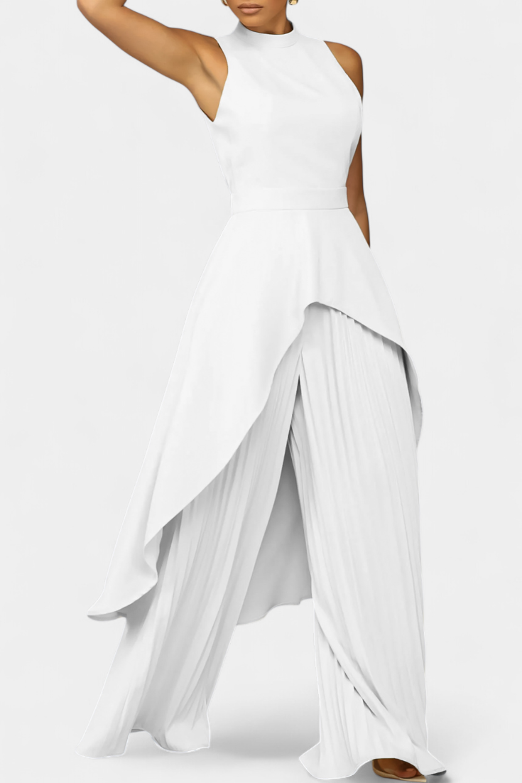 Chrysoula Conjunto Asimétrico con Pantalón Plisado