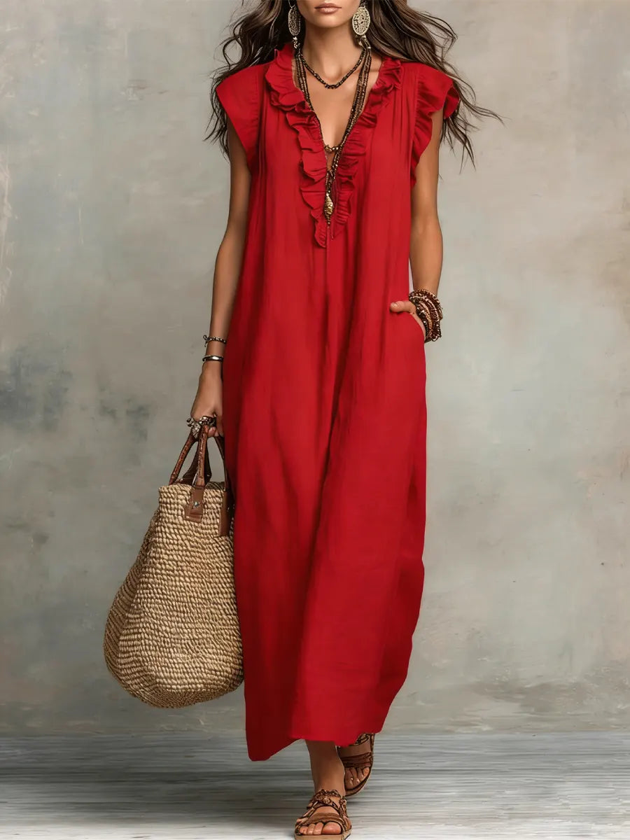Camila™ | Vestido Largo Bohemio en Lino y Algodón