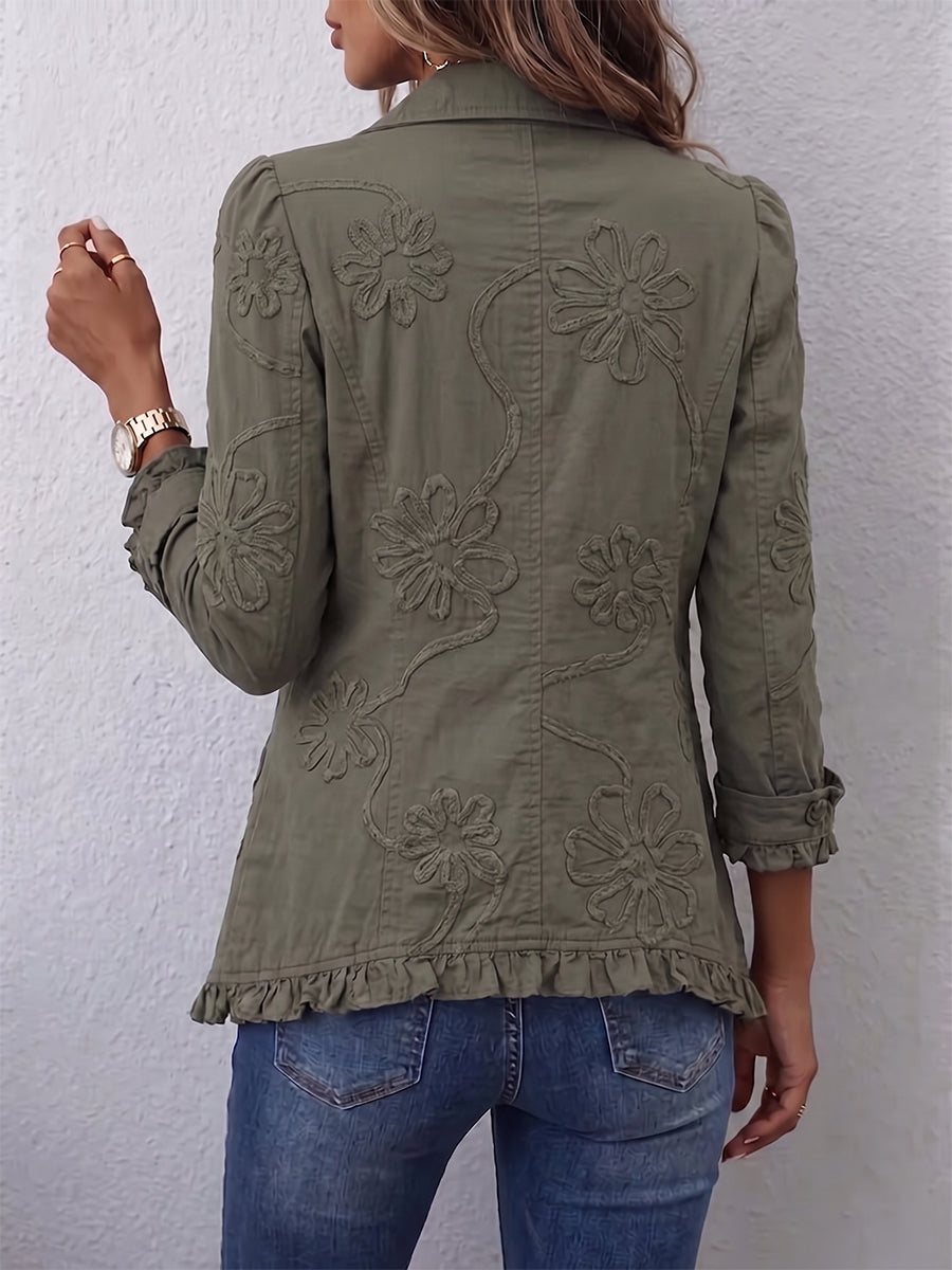 Pilar™ | Chaqueta Bordada con Volantes