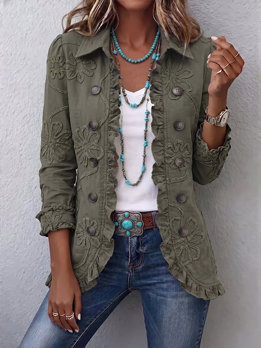Pilar™ | Chaqueta Bordada con Volantes