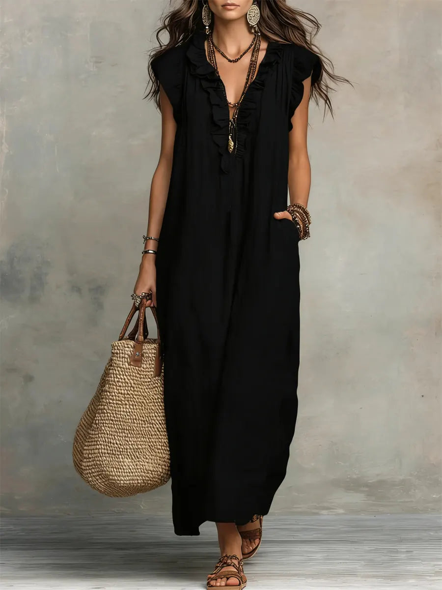 Camila™ | Vestido Largo Bohemio en Lino y Algodón