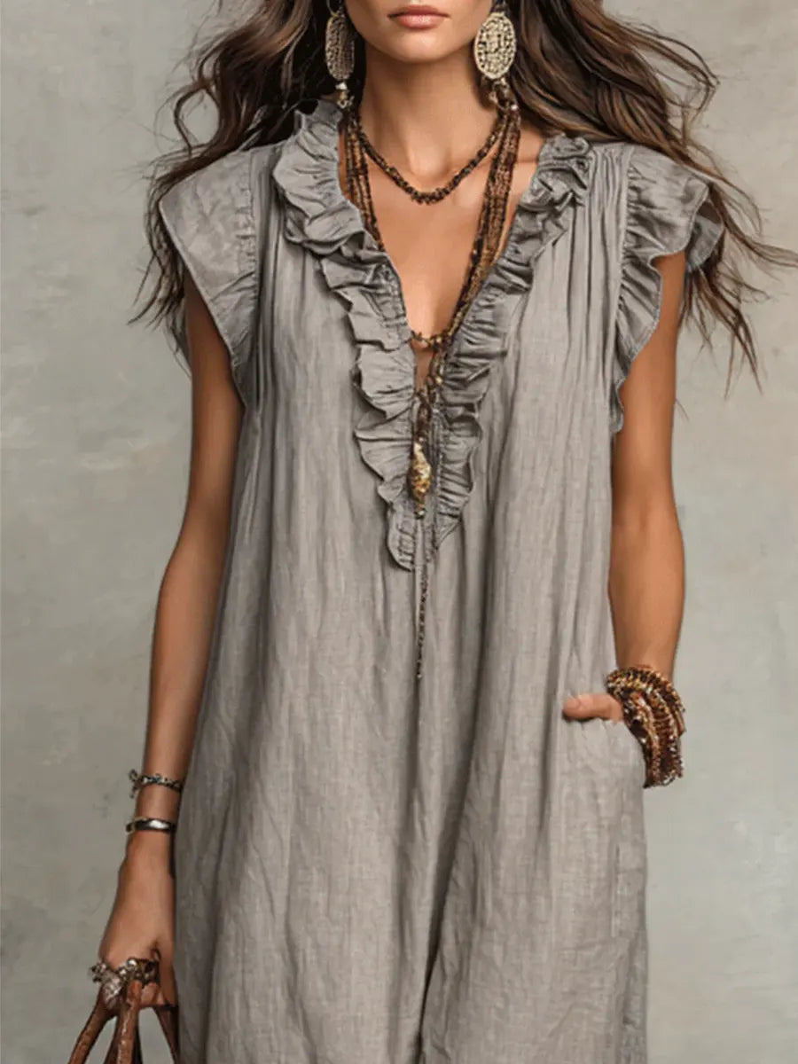 Camila™ | Vestido Largo Bohemio en Lino y Algodón