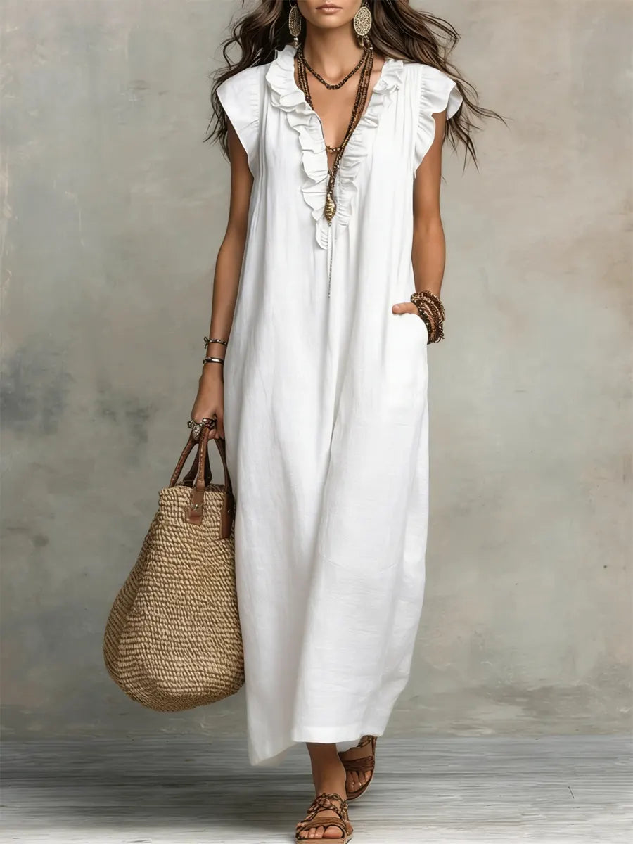 Camila™ | Vestido Largo Bohemio en Lino y Algodón