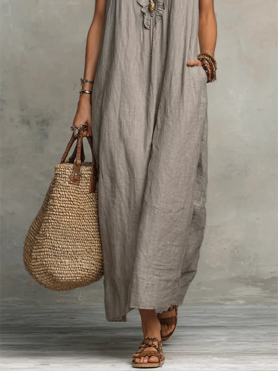 Camila™ | Vestido Largo Bohemio en Lino y Algodón