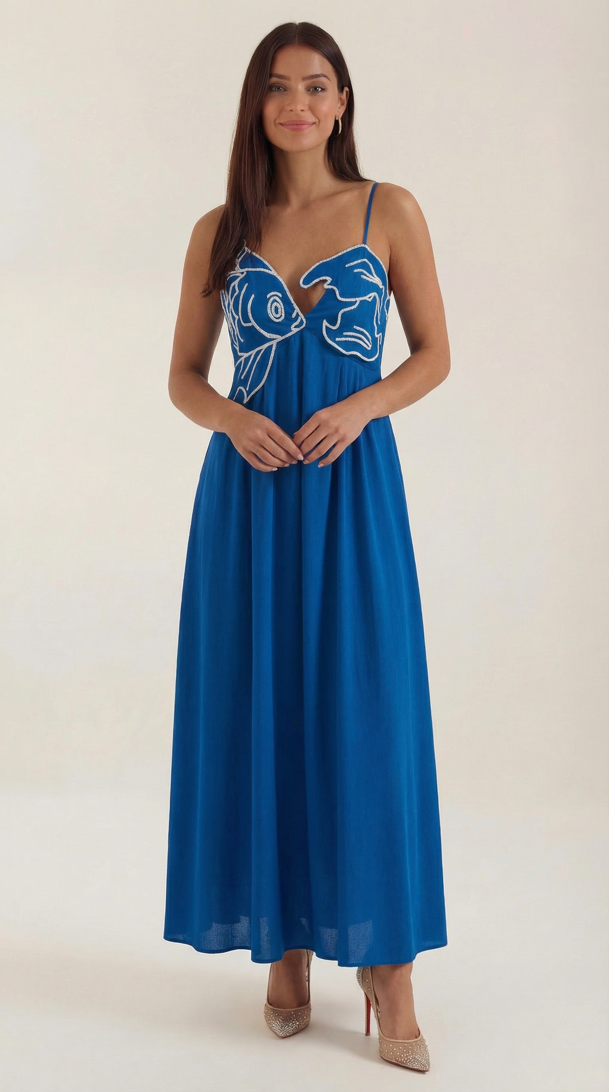 Vestido largo bordado Deborah