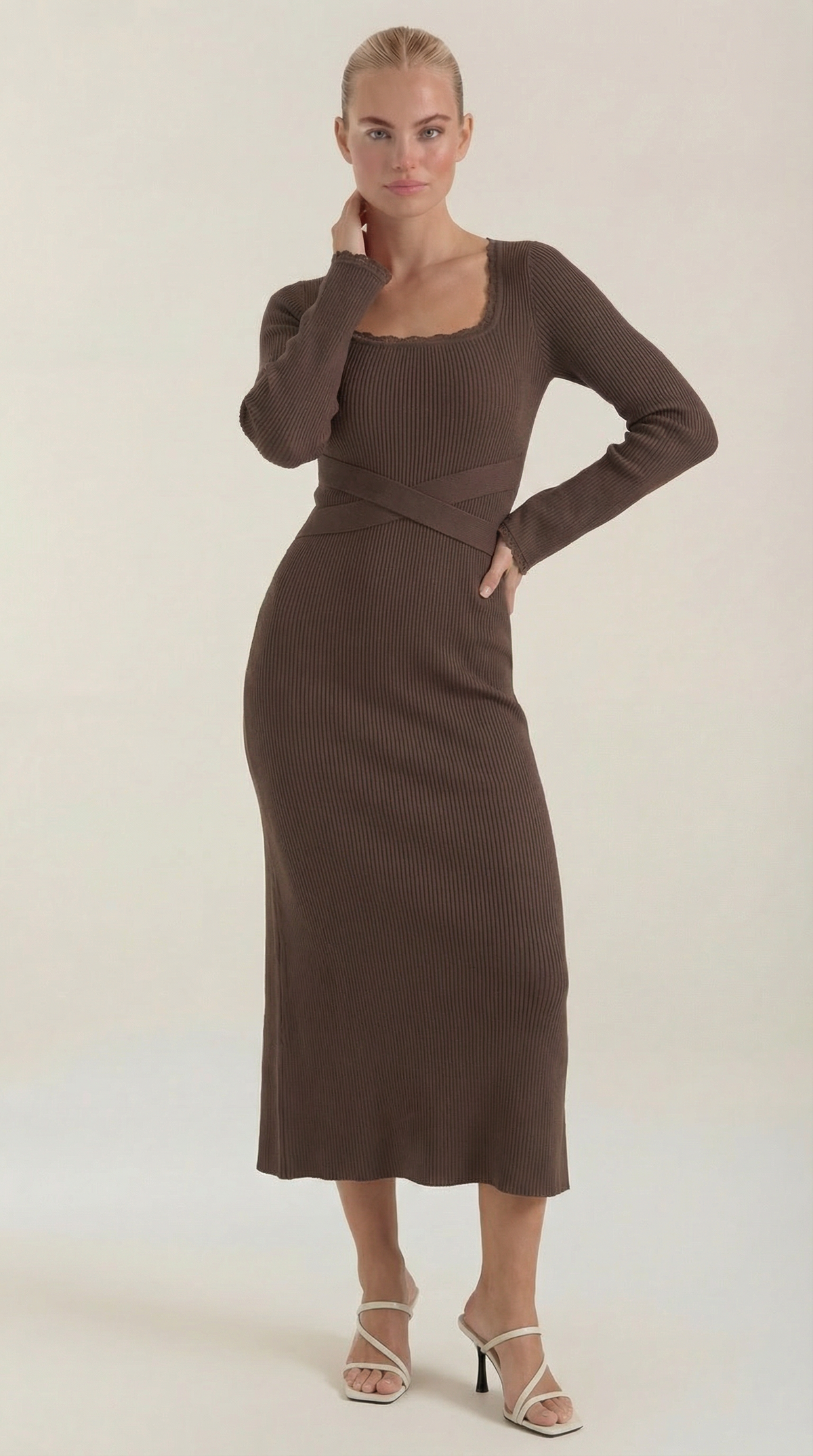 Vestido Largo de Punto a Rayas Wilma