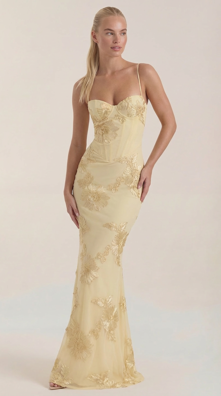 Maxi Vestido Floral con Corsé Chantal
