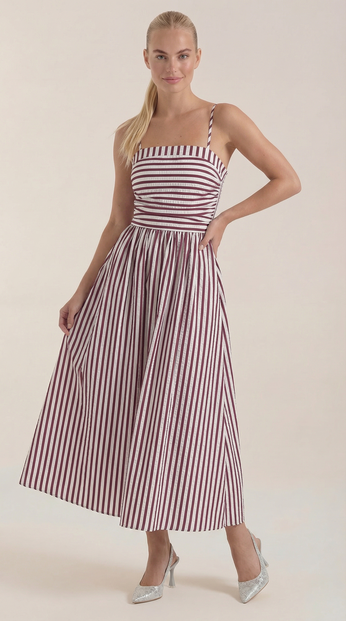Vestido largo Sandra con rayas